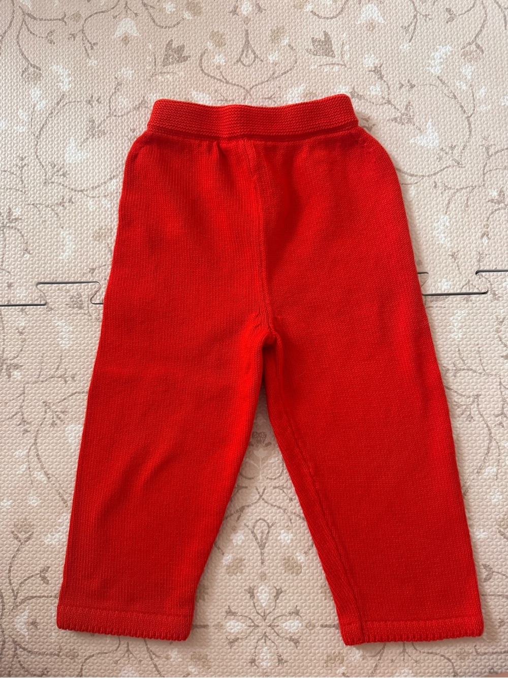 Babaa Bright Red Knit Joggers for Kids